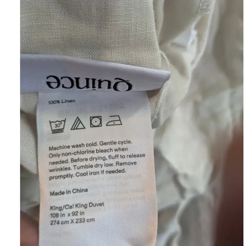 Quince European Linen Duvet Cover ONLY King California King  Sand Beige Tan